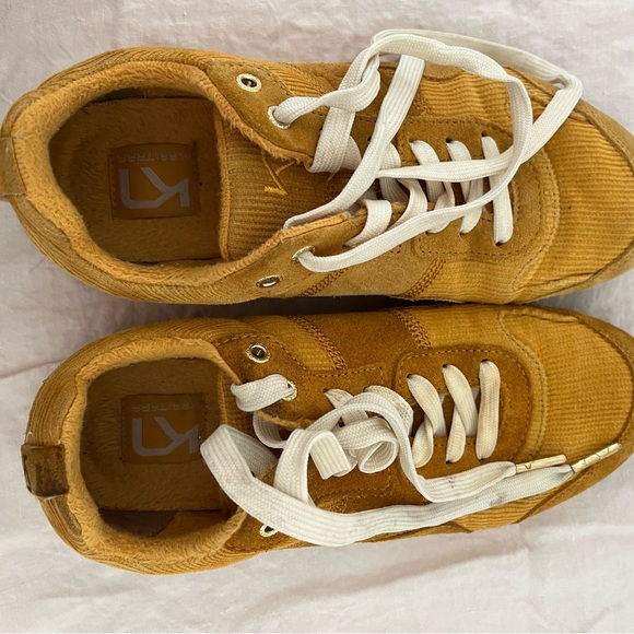 Kari Traa Mustard Yellow Cord Sneakers size 8 - Picture 2 of 5